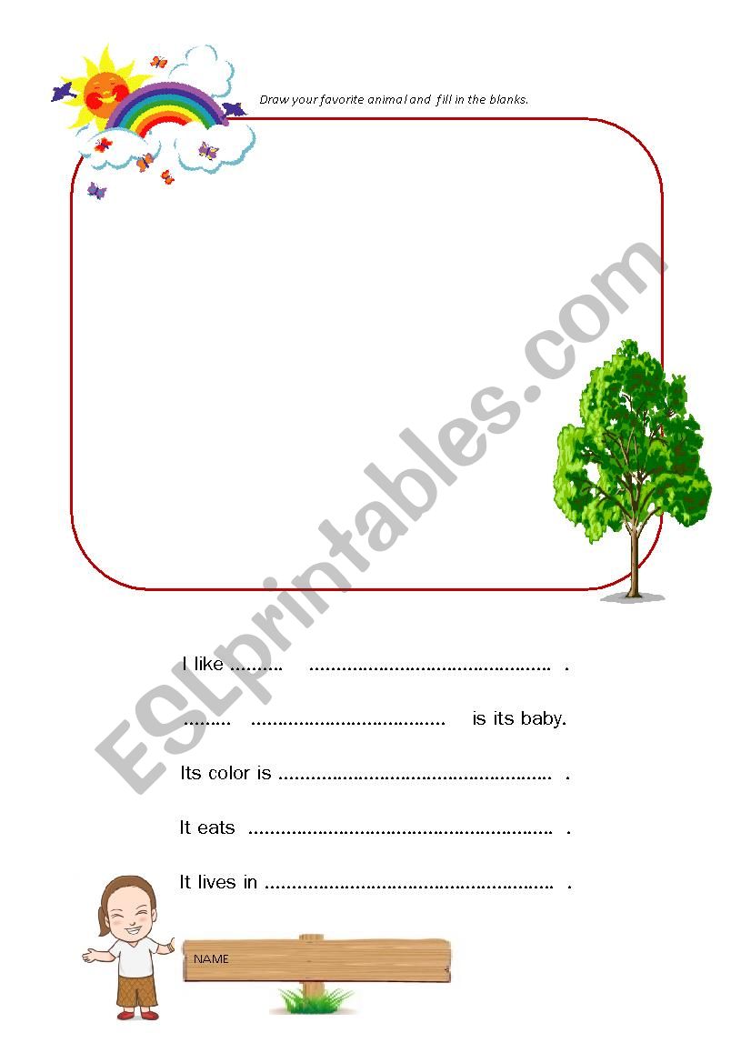 animal and baby worksheet