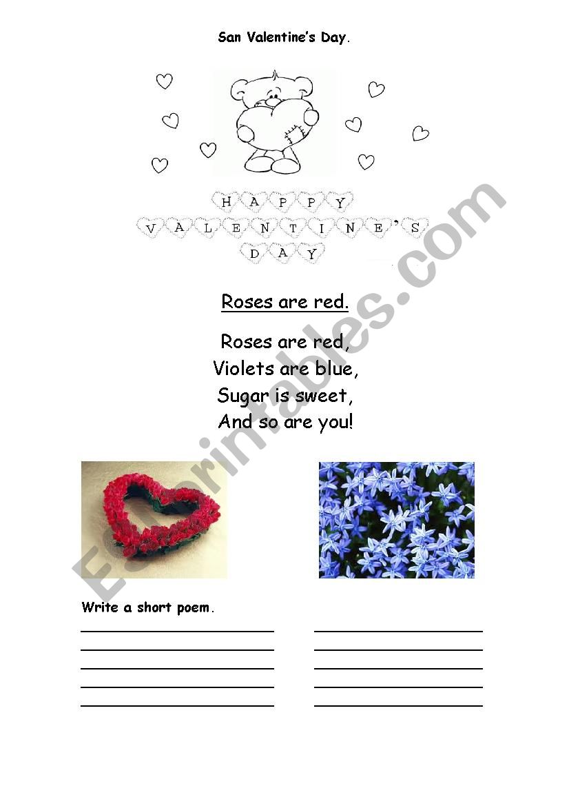 Valentines Day worksheet