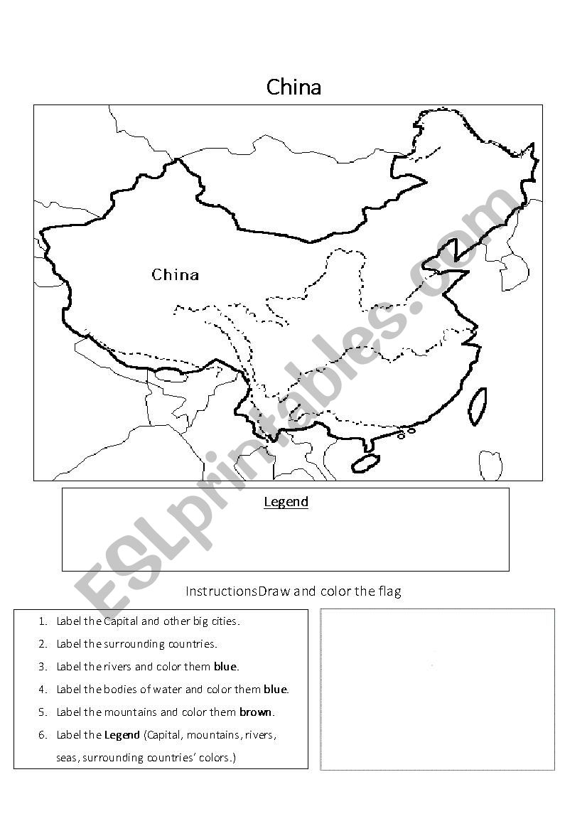 China Geography Worksheet worksheet