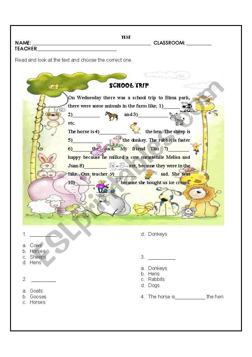 TEST worksheet