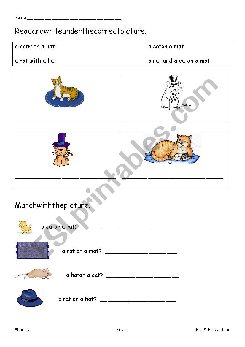 Phonics worksheet