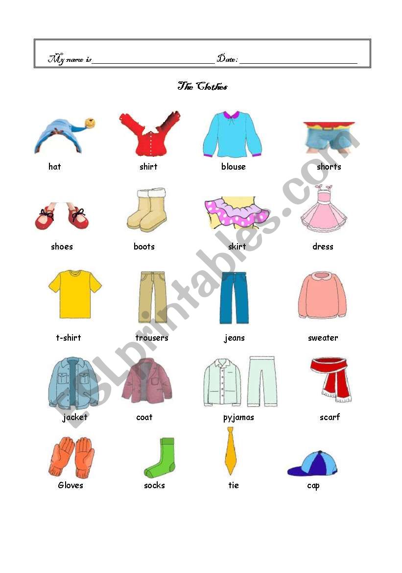 Clothes - ESL worksheet by Kita19