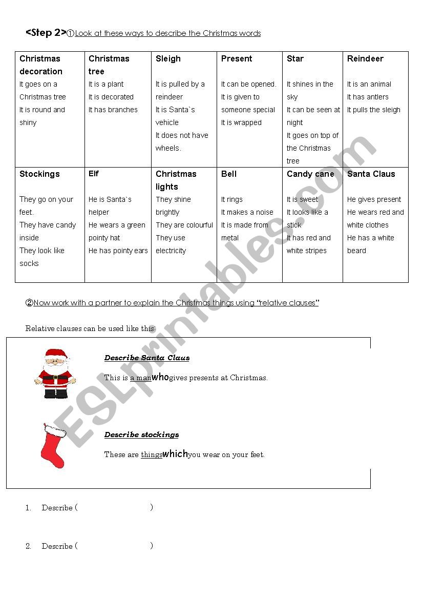 Christmas lesson worksheet