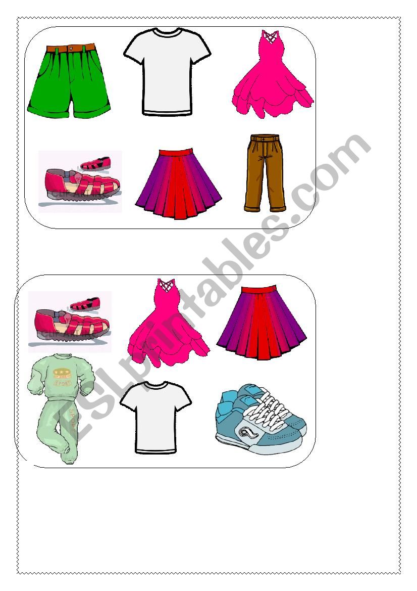 CLOTHES exercises - ESL worksheet by Tesa1511