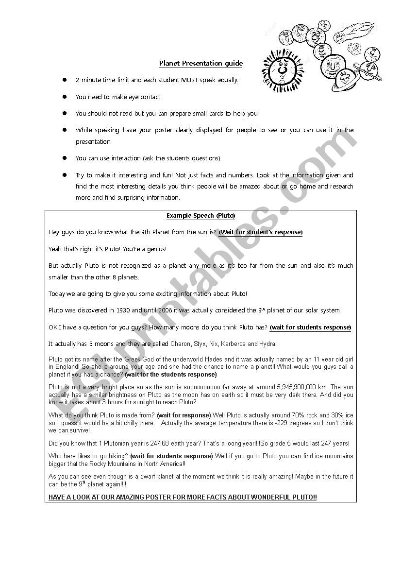 Transportation Presentation worksheet