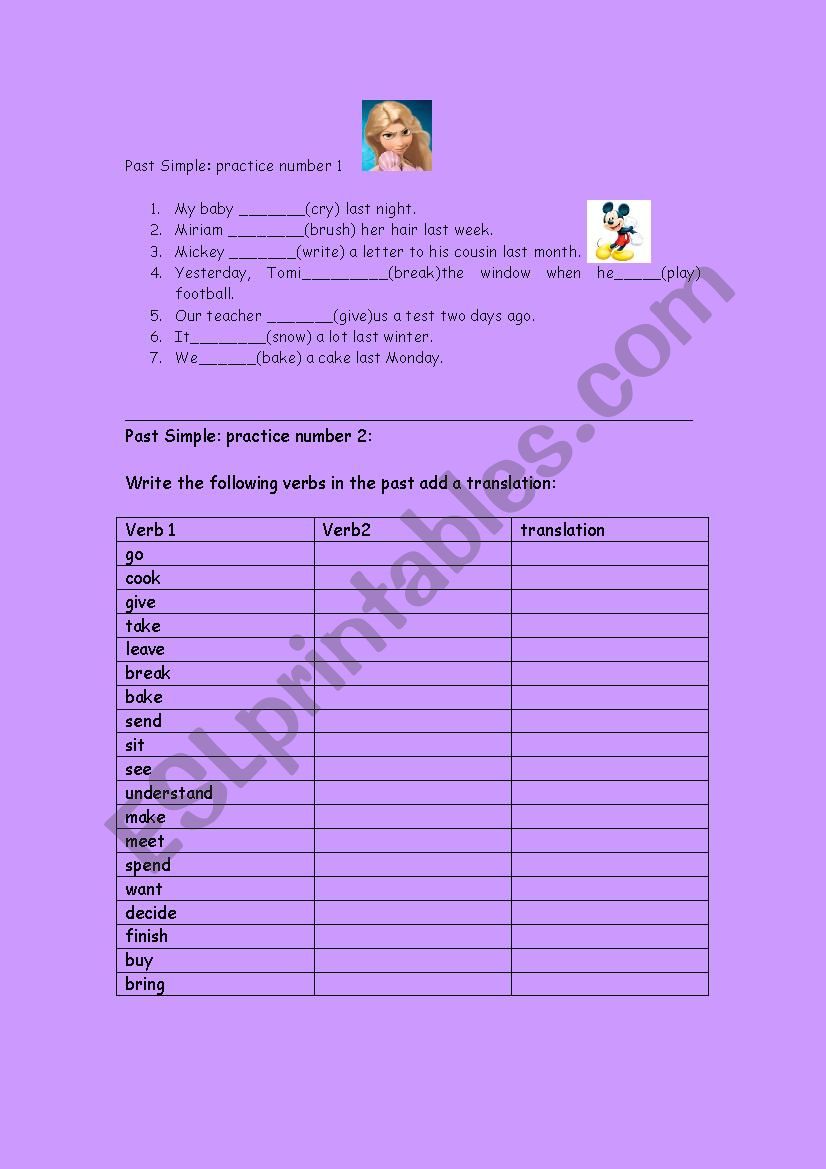 Grammar worksheet for beginners