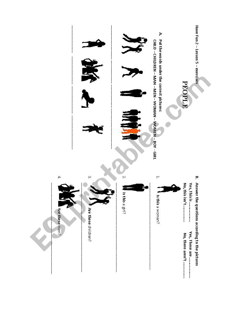 People - 2 pages worksheet