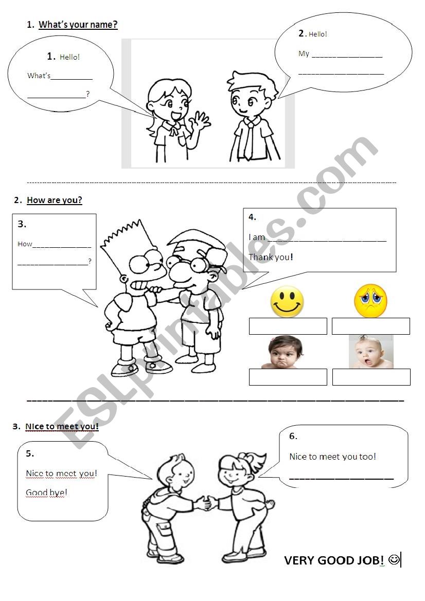 Introduce Yourself worksheet