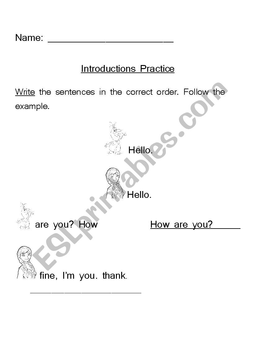 Introduction Conversation Worksheet 