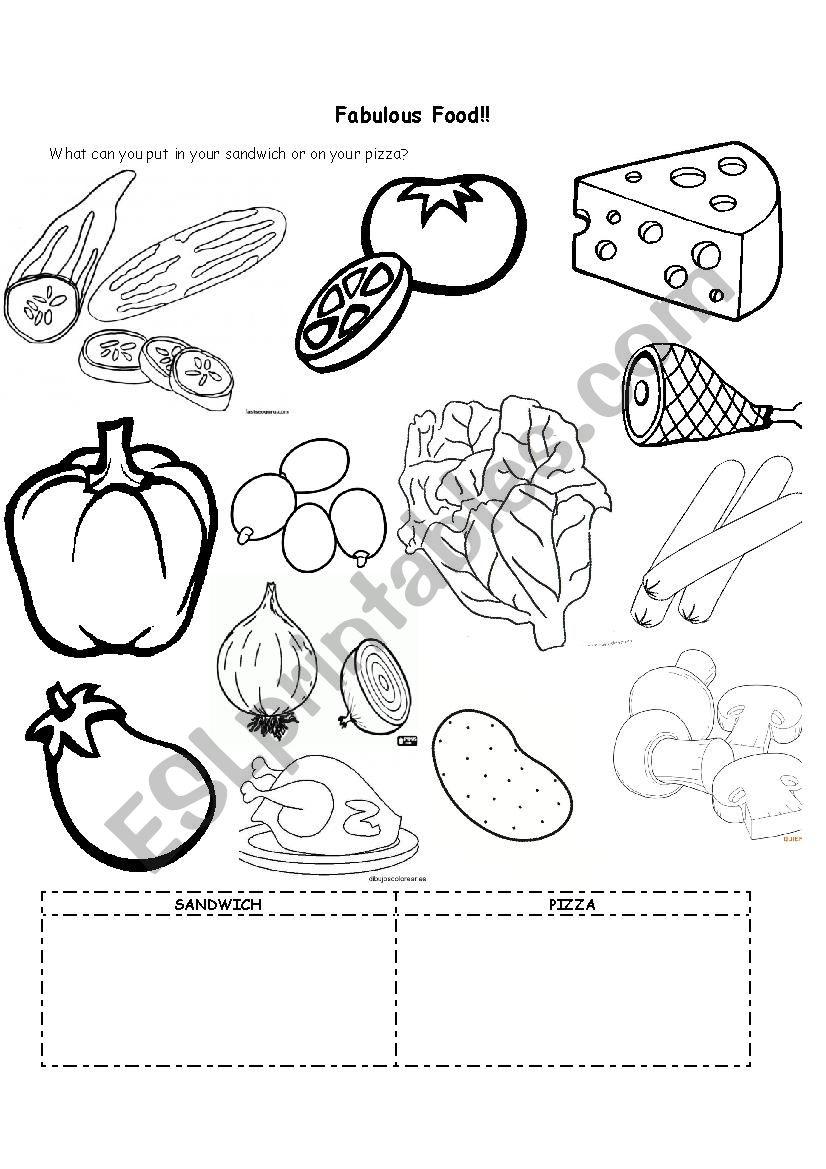 Food worksheet