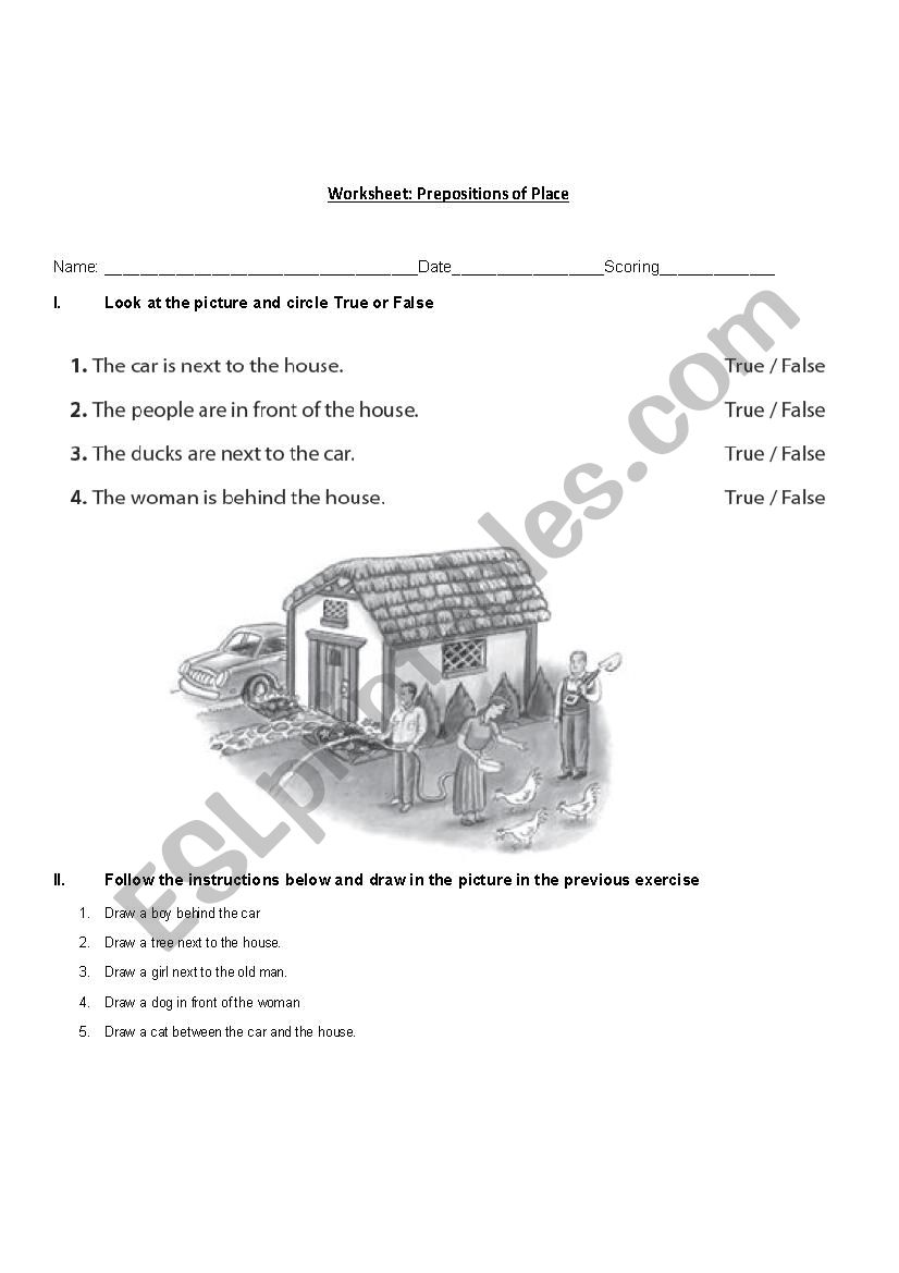 prepositions of places - ESL worksheet by kingforaday