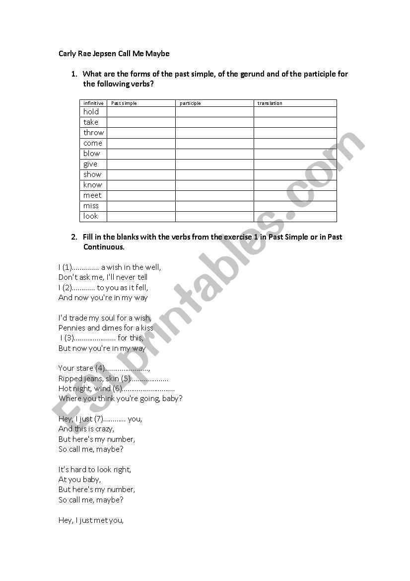 LOVE ME LIKE YOU DO worksheet