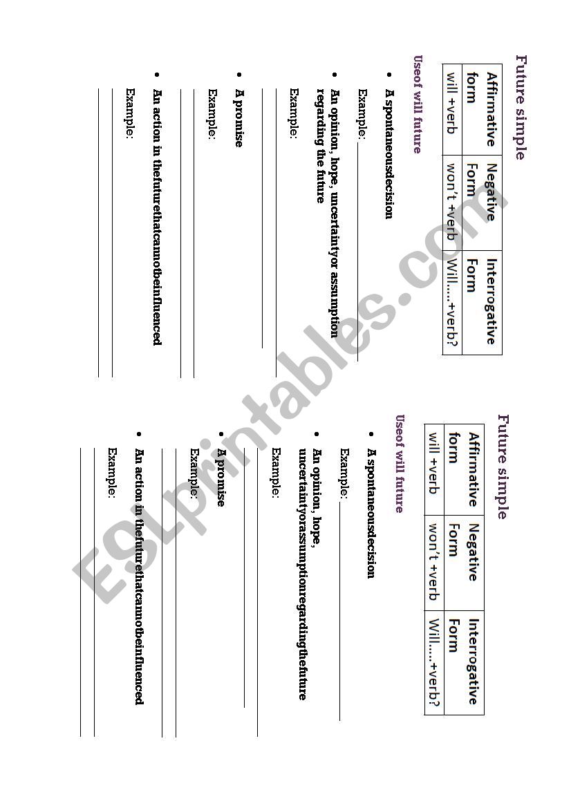 Theory_Will_Future worksheet