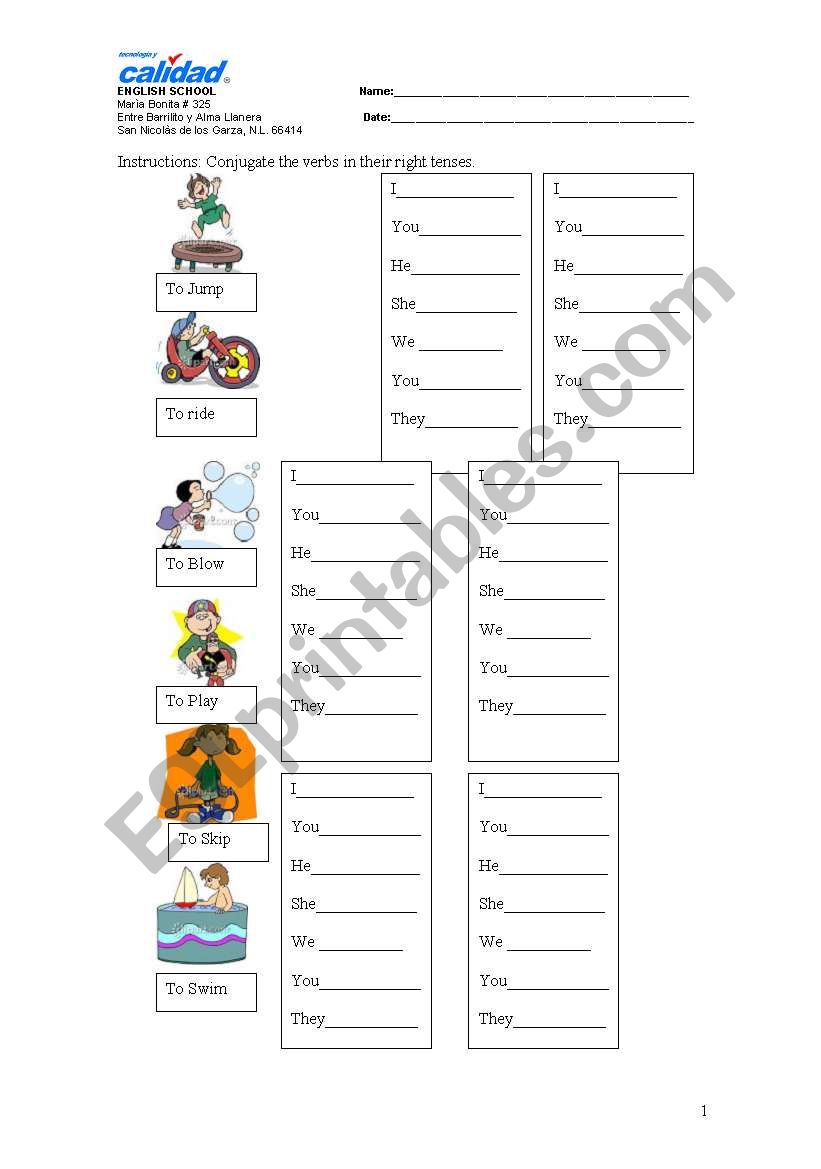 Simple present conjugation practice