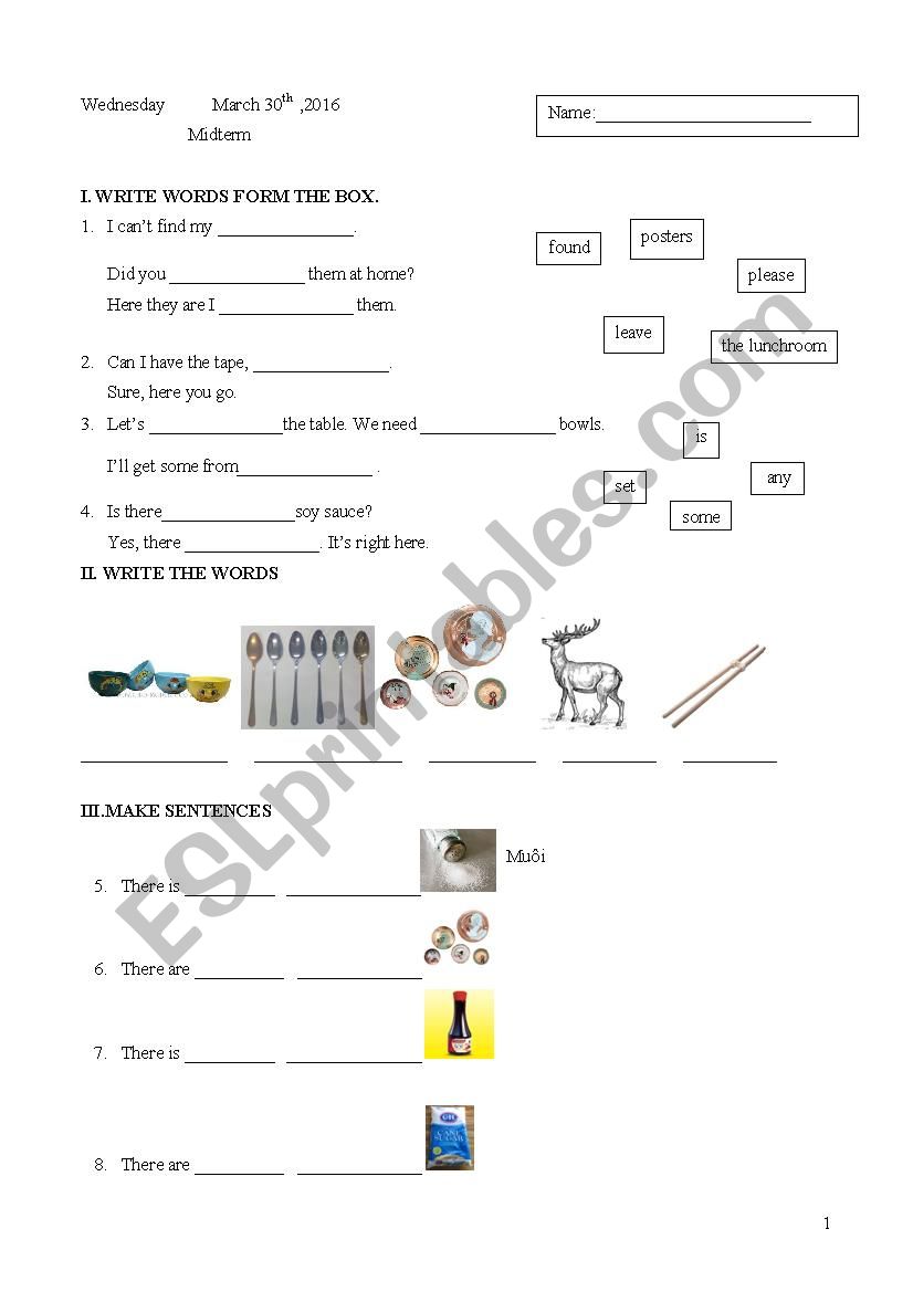 mid-term test superkids5 worksheet