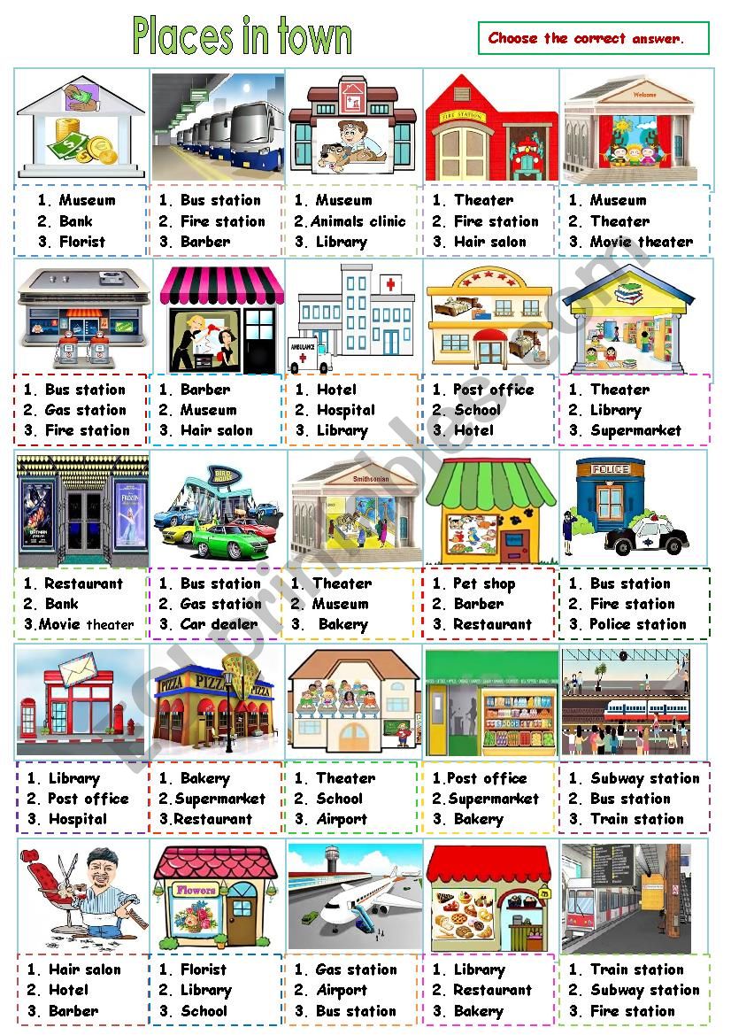 Places in town Part 1 worksheet