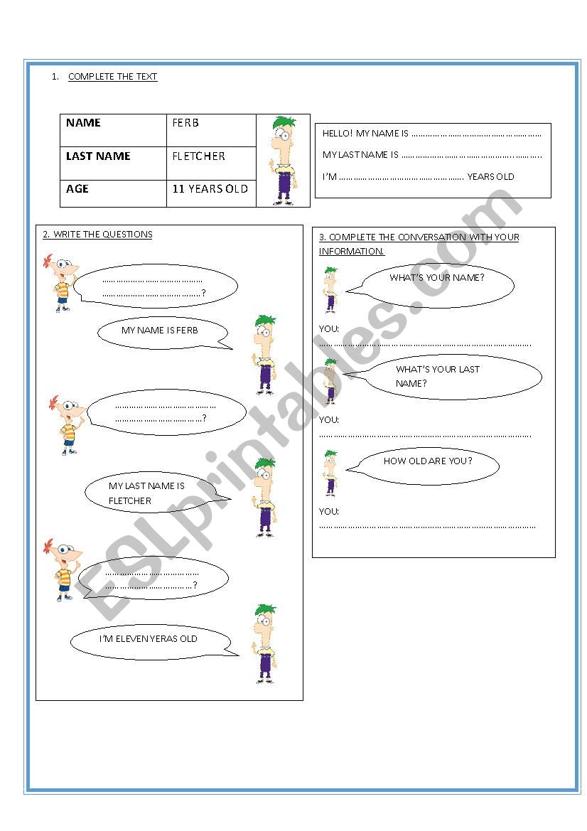 Personal information - ESL worksheet by iammissB