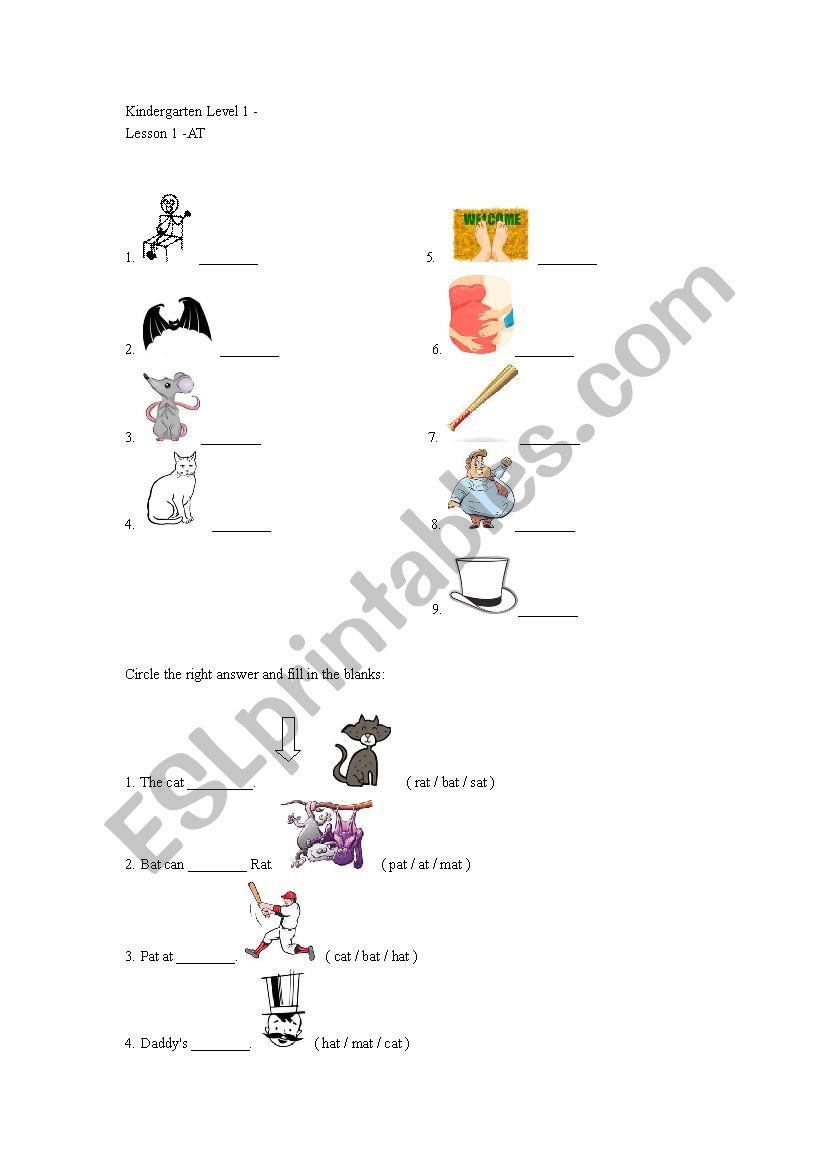 - AT Phonic worksheet  worksheet