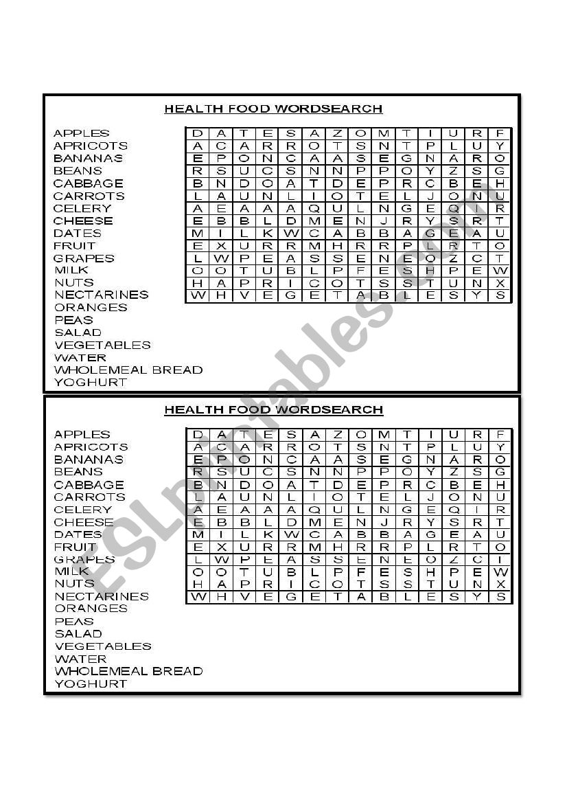 Health Food - ESL worksheet by BkindM