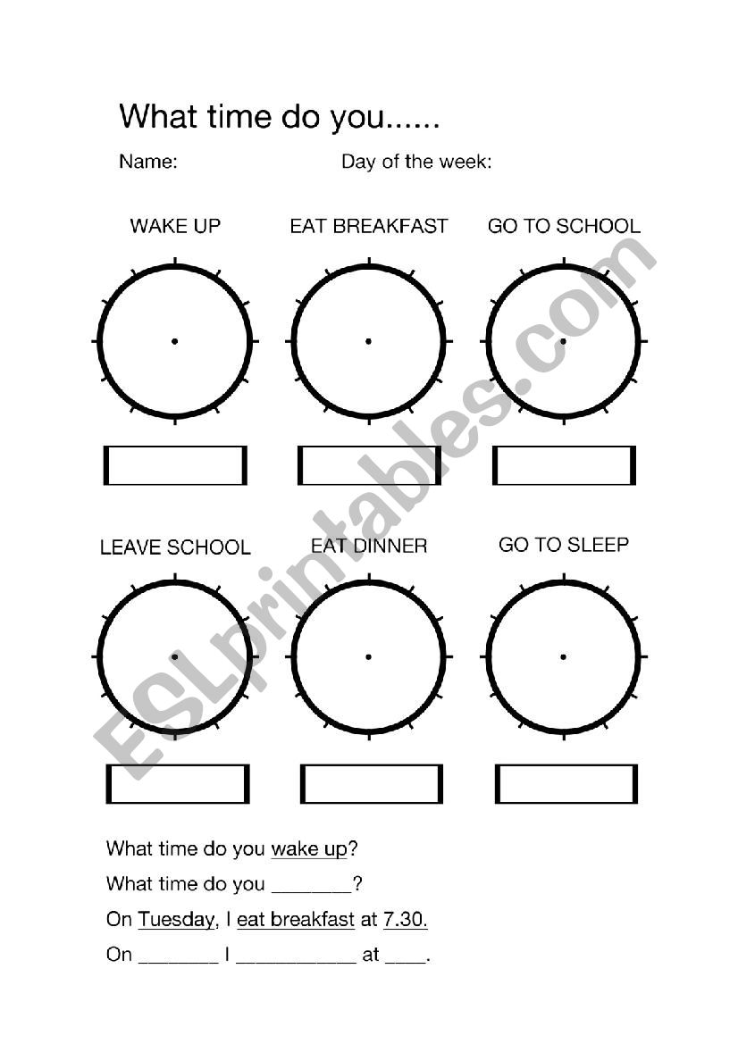 What Time Do You? worksheet