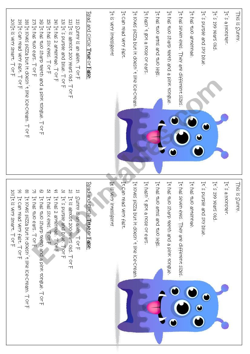 This is Sunny worksheet