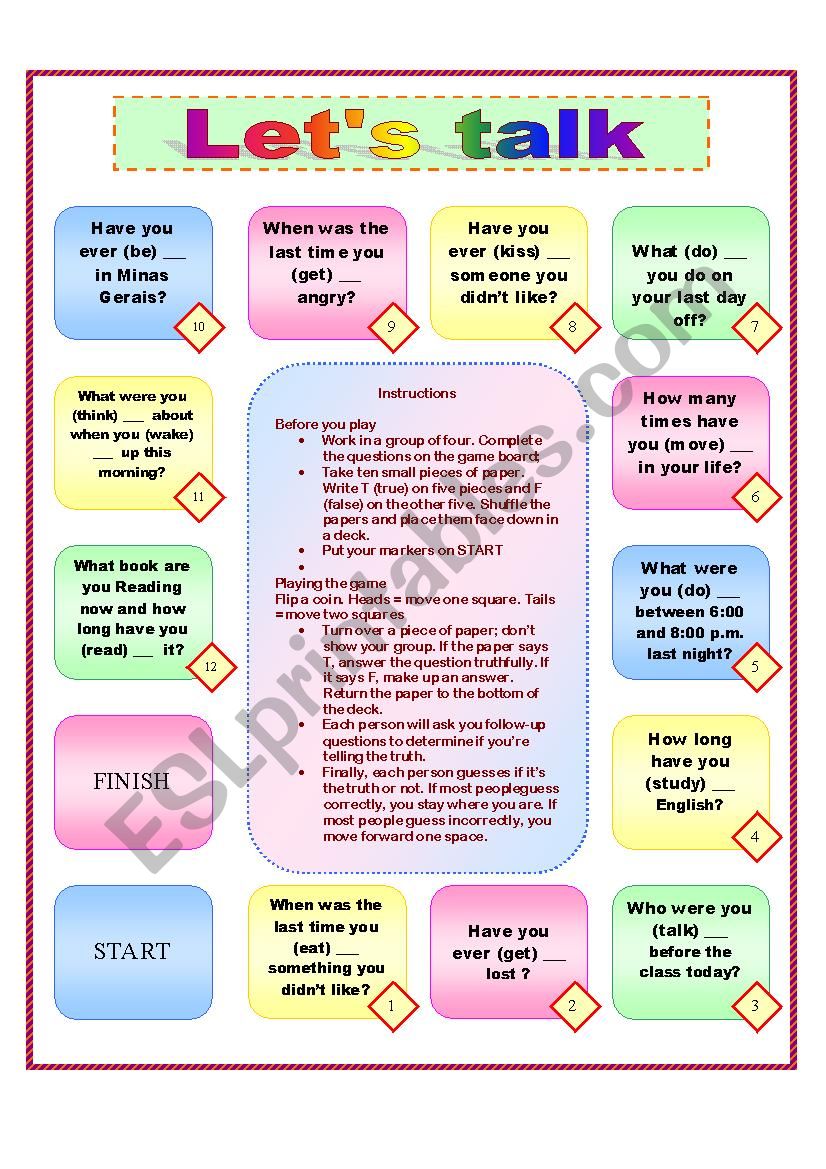 Review Of Past Tenses Speaking Activity ESL Worksheet By Cristiane Prates