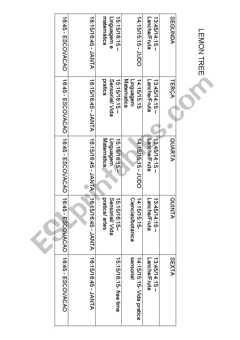 timetable esl worksheet by garcianatalya