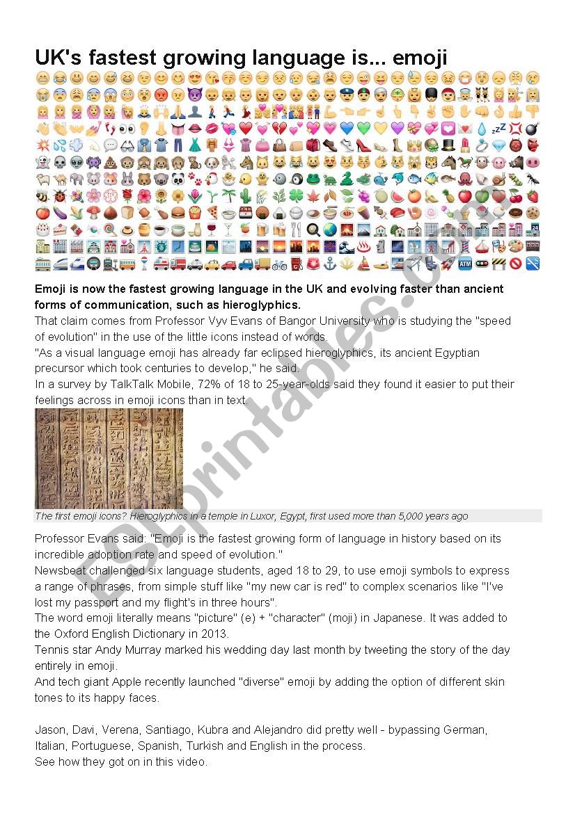 11+ Emoji Translations Worksheet Images