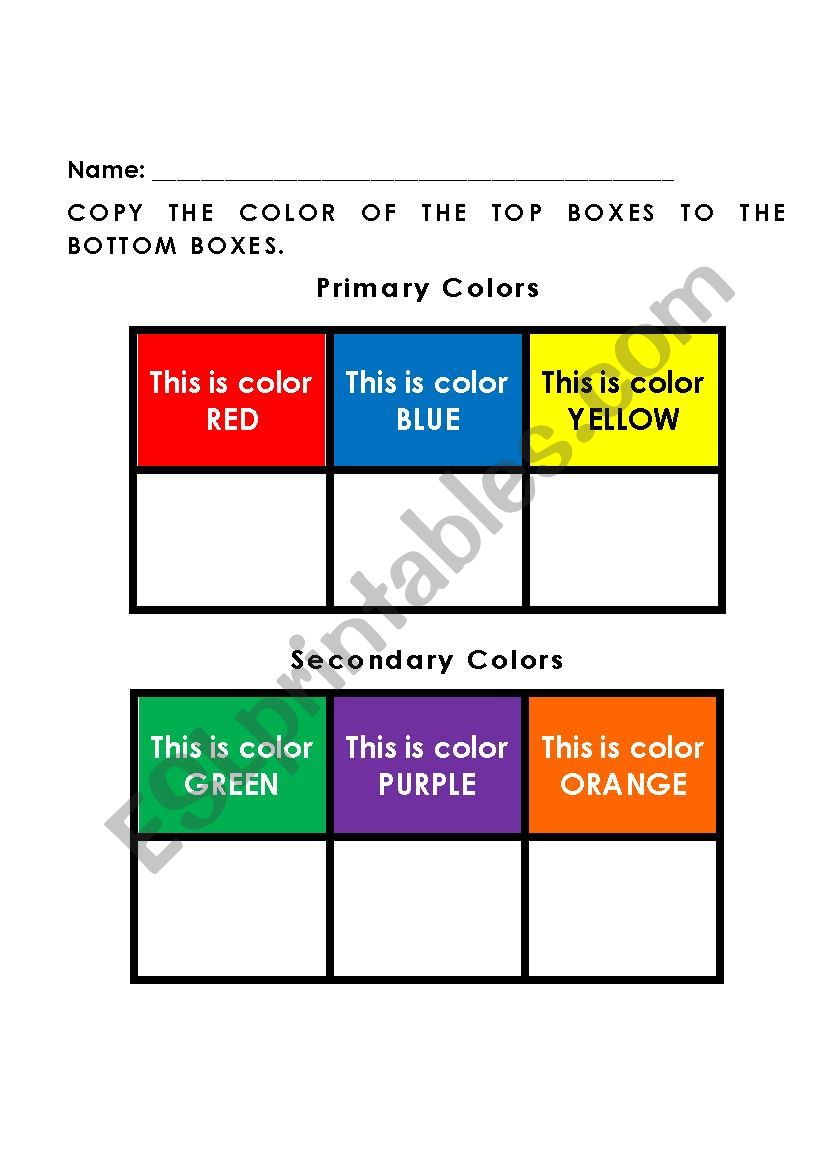 Copy the Color worksheet