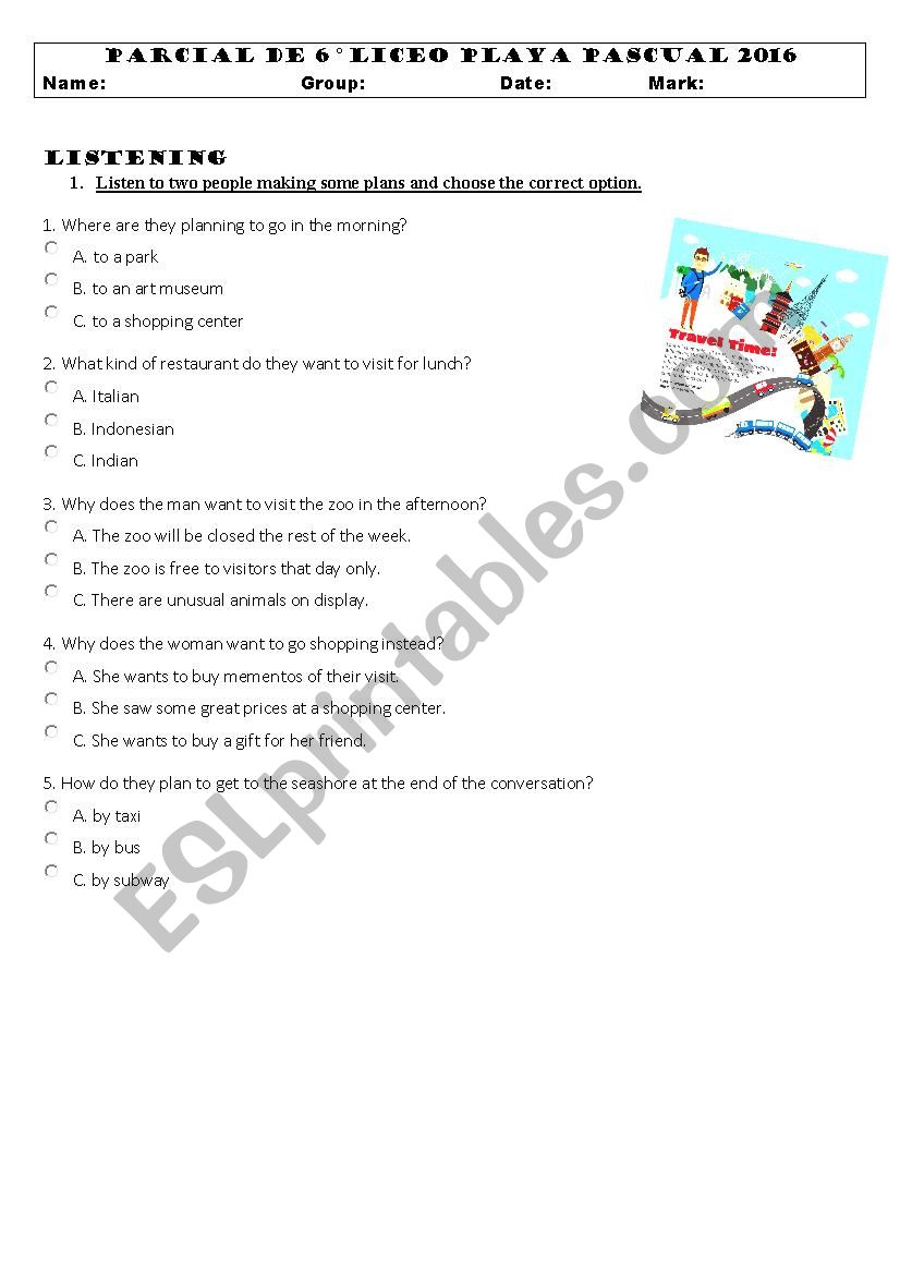 mid course test worksheet