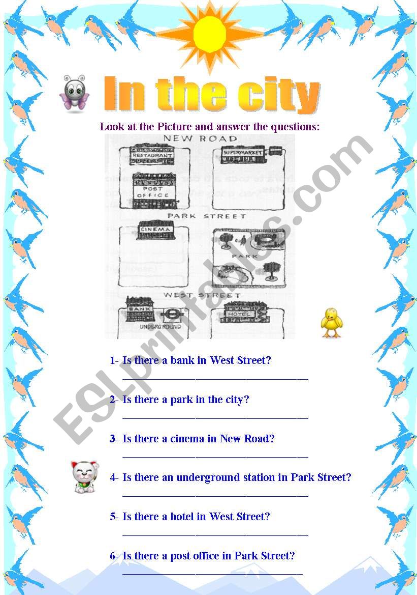 In the City worksheet