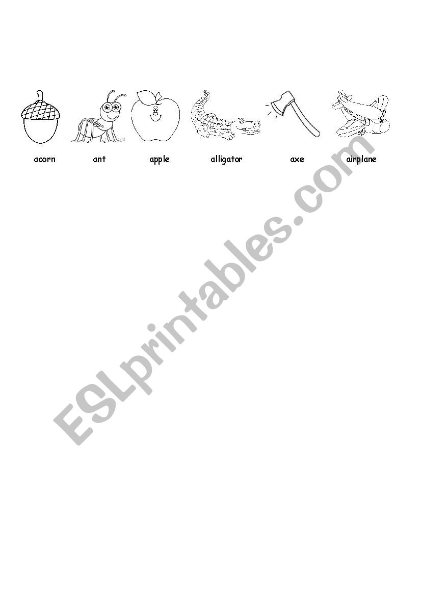 Phonics /a/ sound worksheet