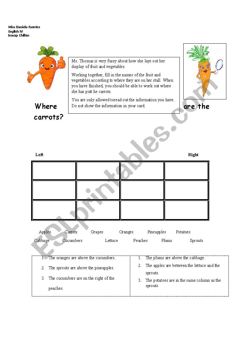 Where are the carrots? worksheet