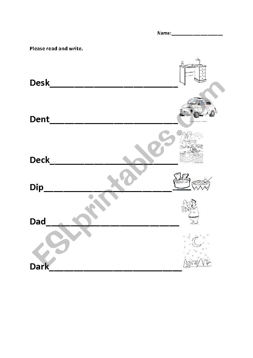 phonics sound Dd worksheet worksheet