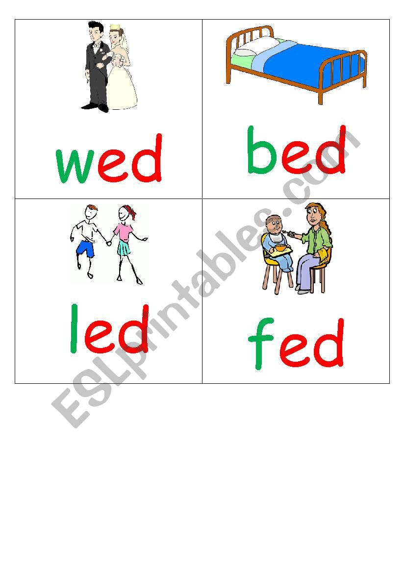 Word Family task card worksheet