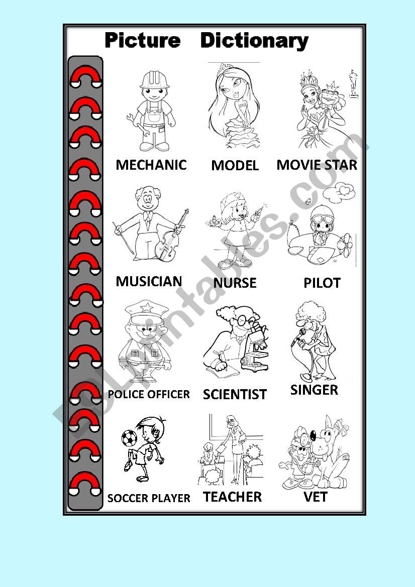 Jobs 2- Pictionary worksheet