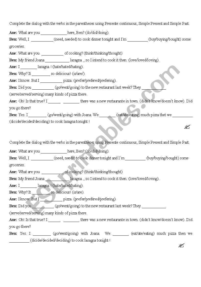 conversation worksheet