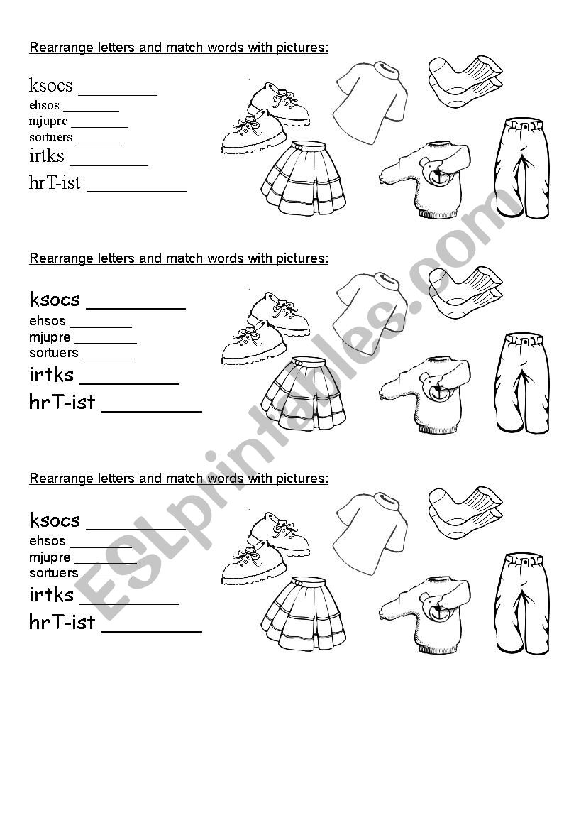 Clothes - ESL worksheet by nadin_123