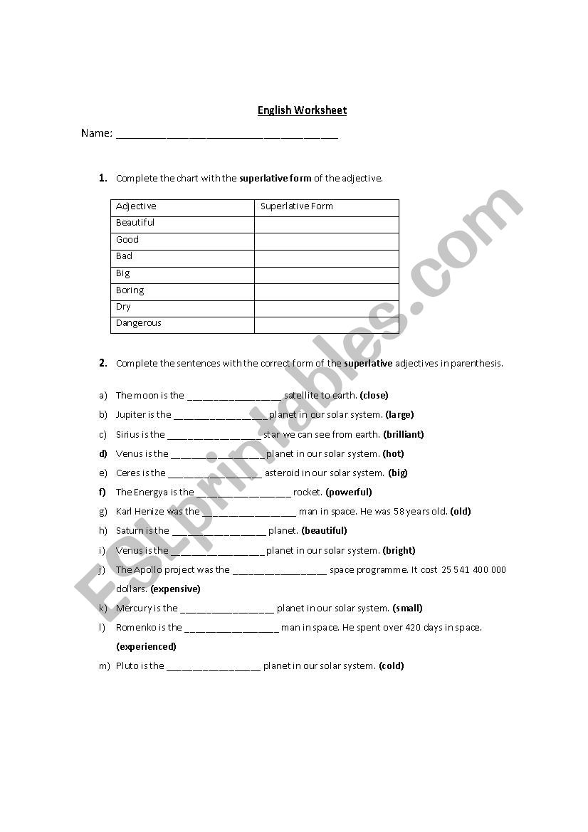 English Worksheet Different Activities