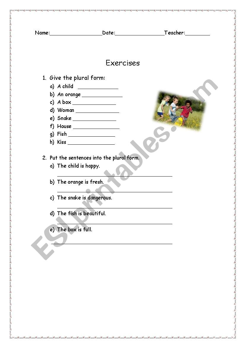 Plural Form worksheet