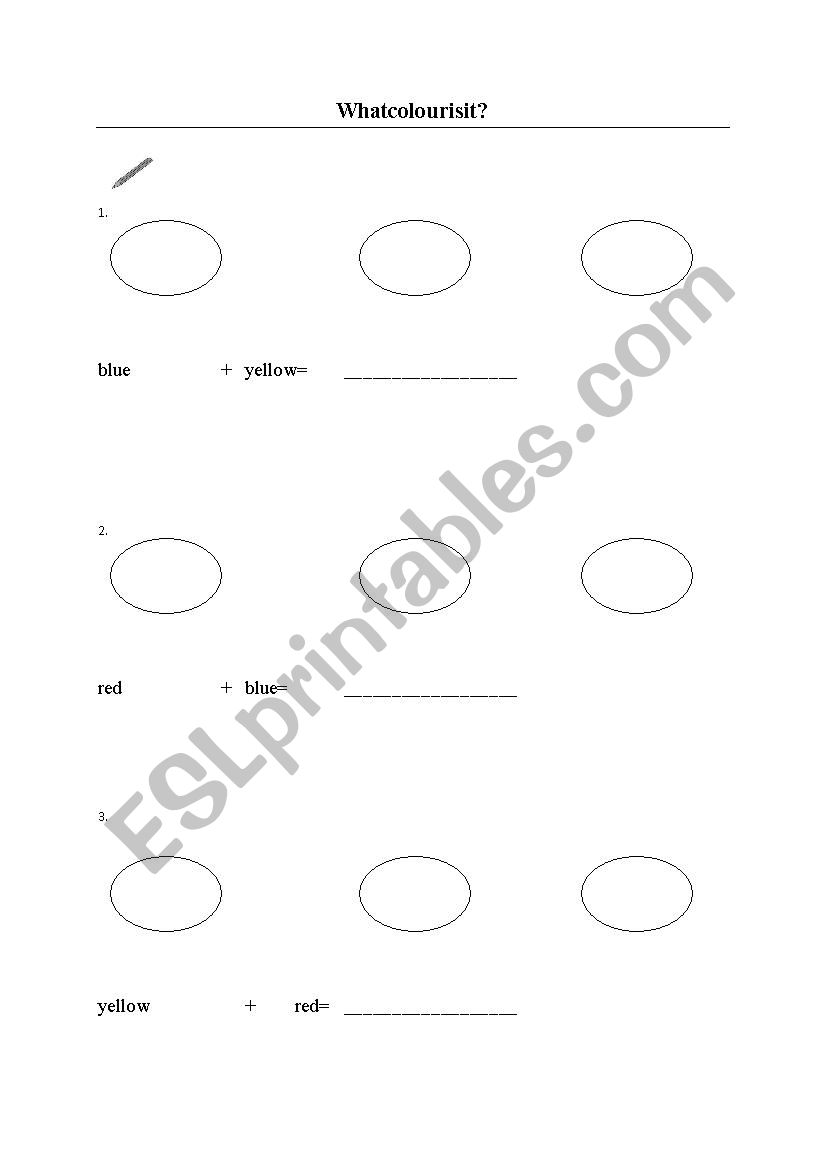 Colour mixing! worksheet