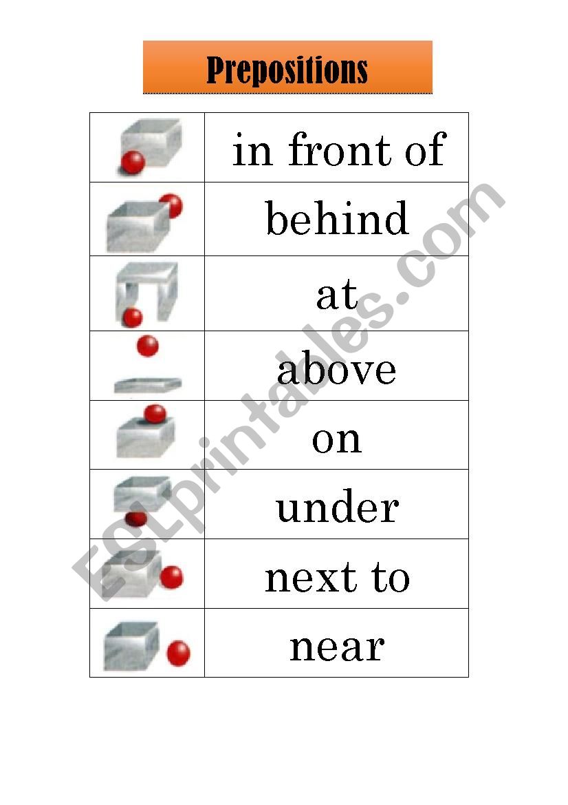 Prepositions worksheet