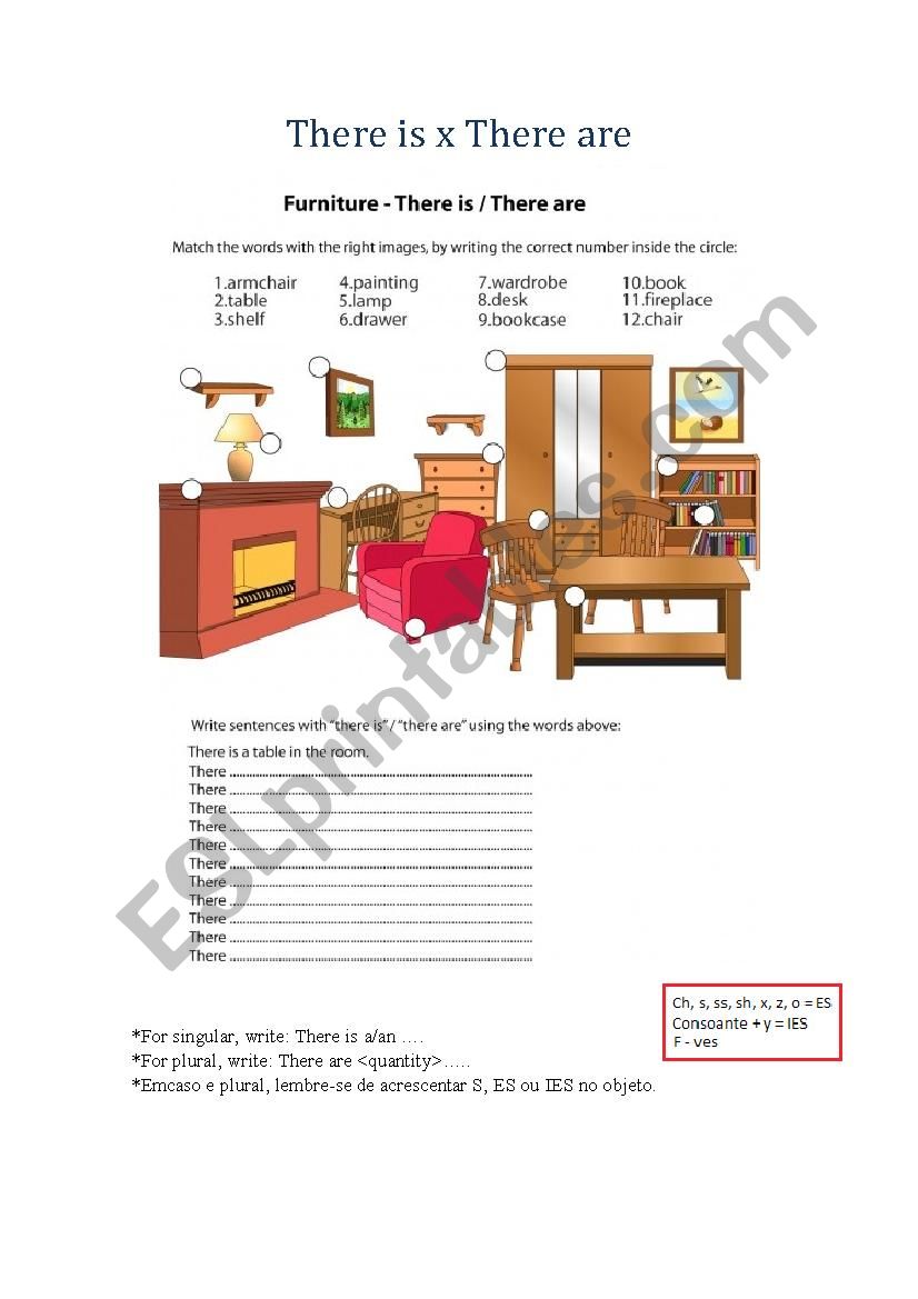 Furnitures worksheet