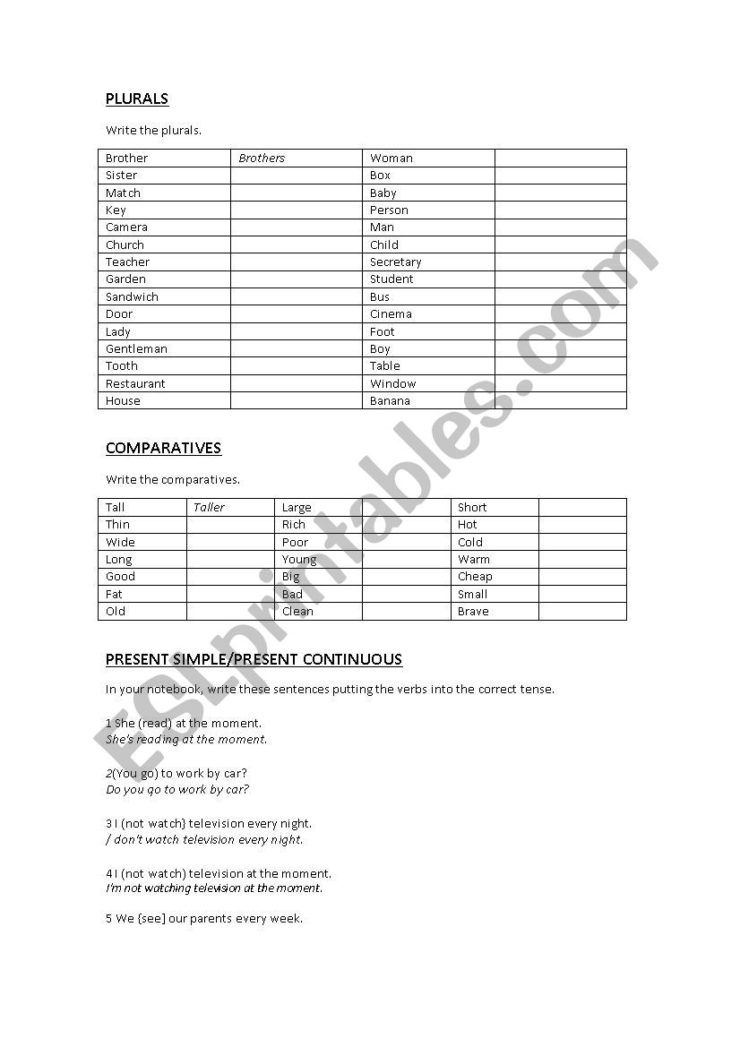 COMPLETE WORKSHIT worksheet