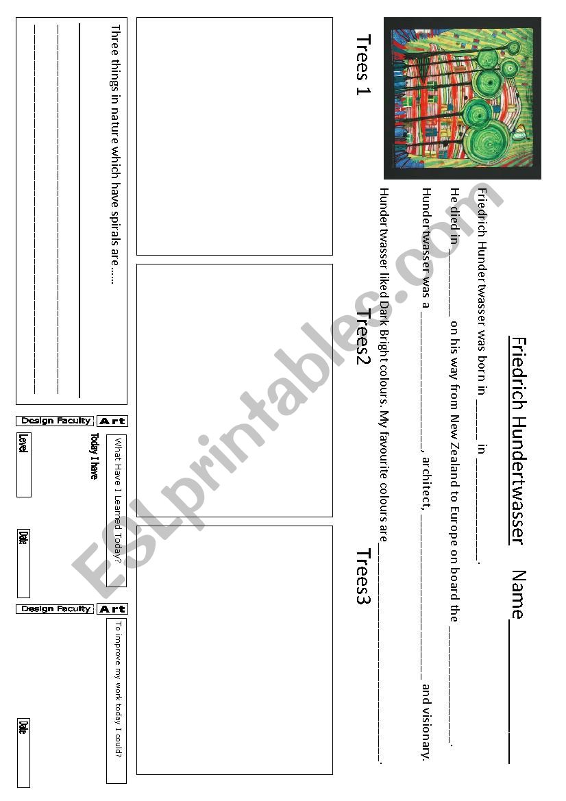 Hundertwasser worksheet