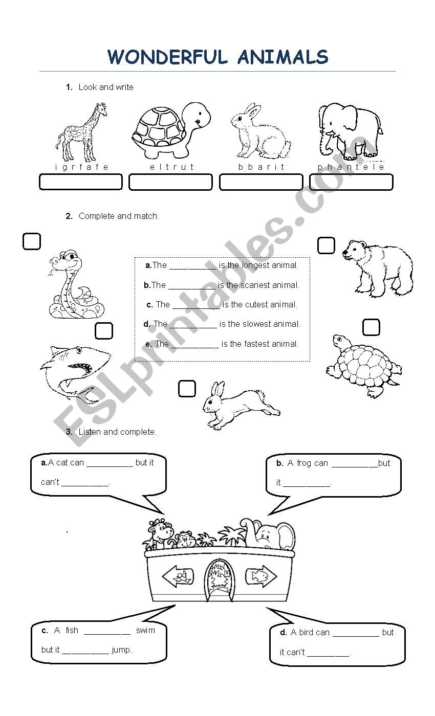 Superlative Adjectives worksheet