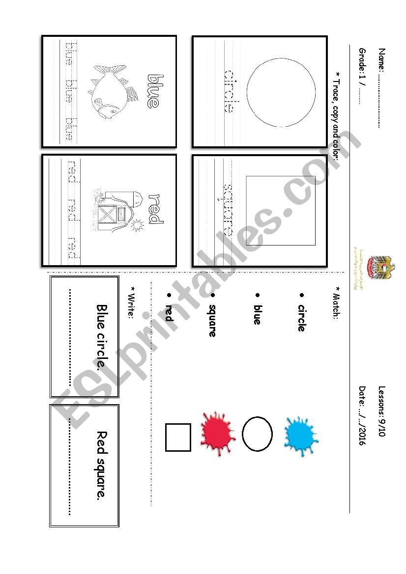 shapes and colors worksheet