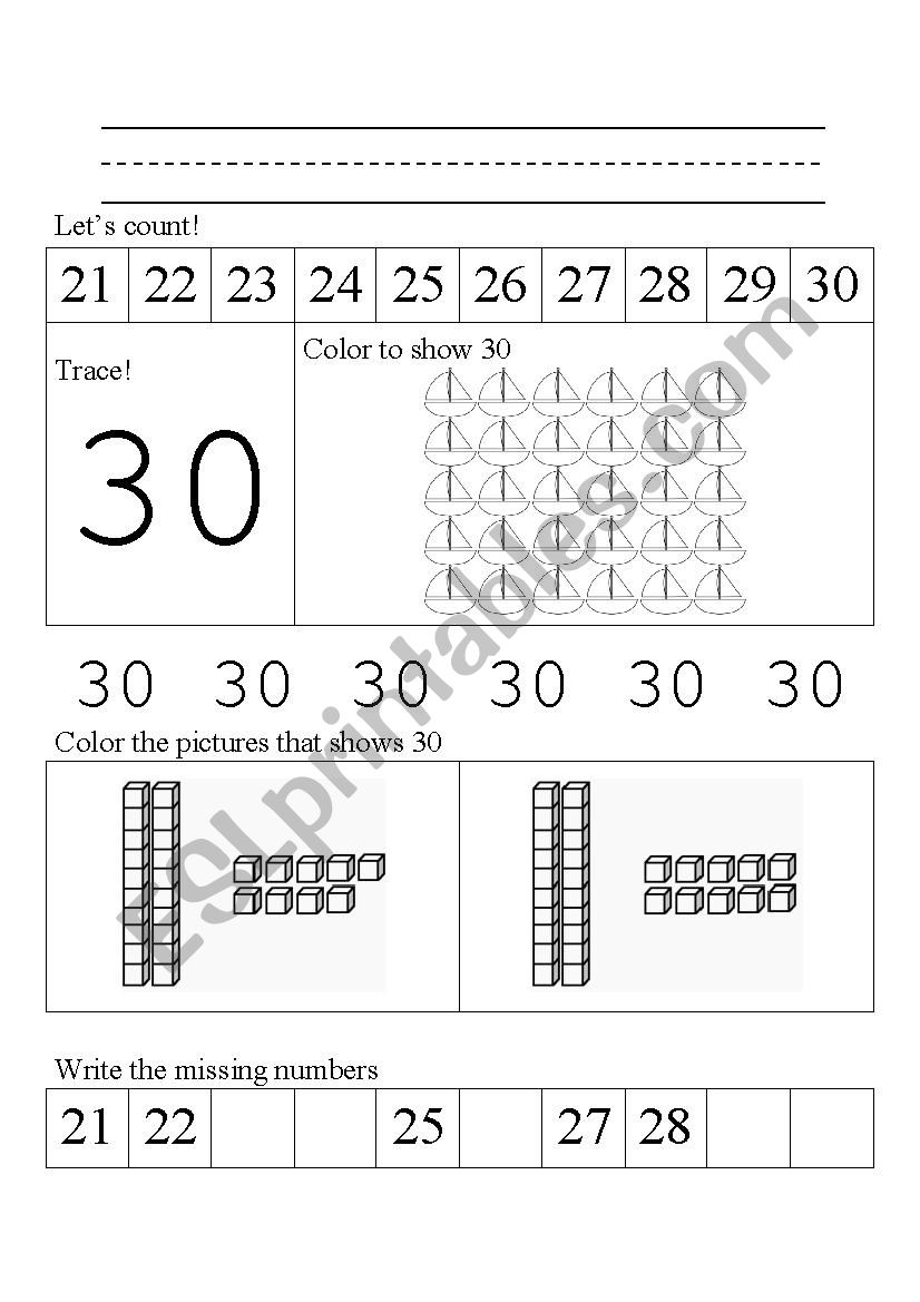 tracing worksheets tracing numbers 21 30 preschool worksheet gallery