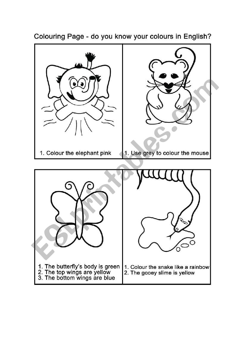 Colouring Page - Easy - Do you know your colours?