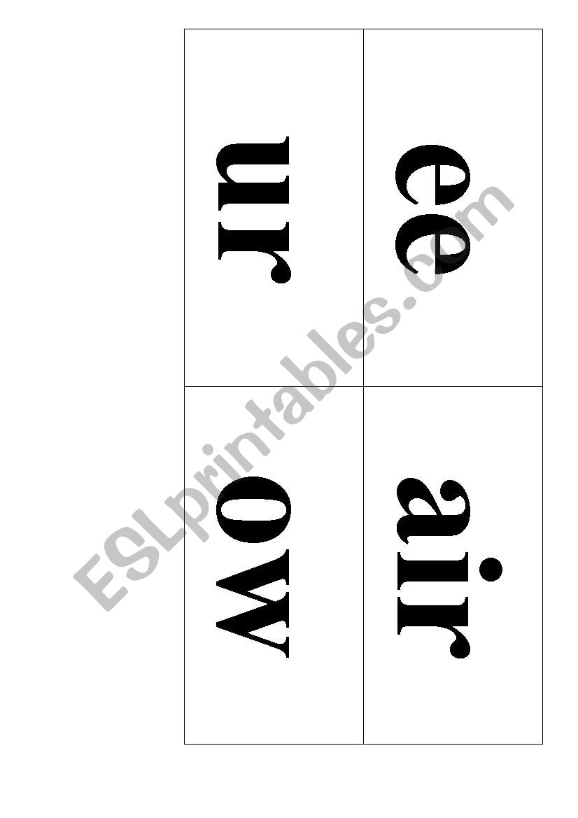 Phase 3 Phonics Bingo worksheet